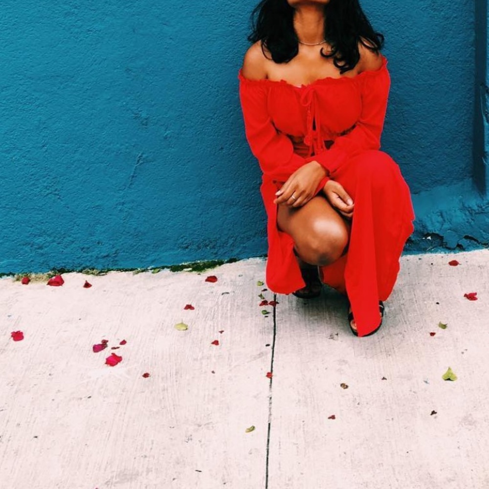 Red Maxi Skirt Set